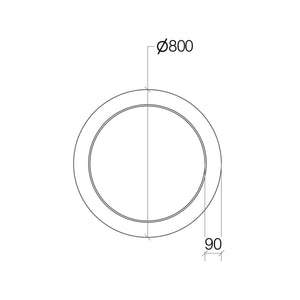 Lineabeta - Specchio tondo Speci con luce LED 6000k con cornice illuminata