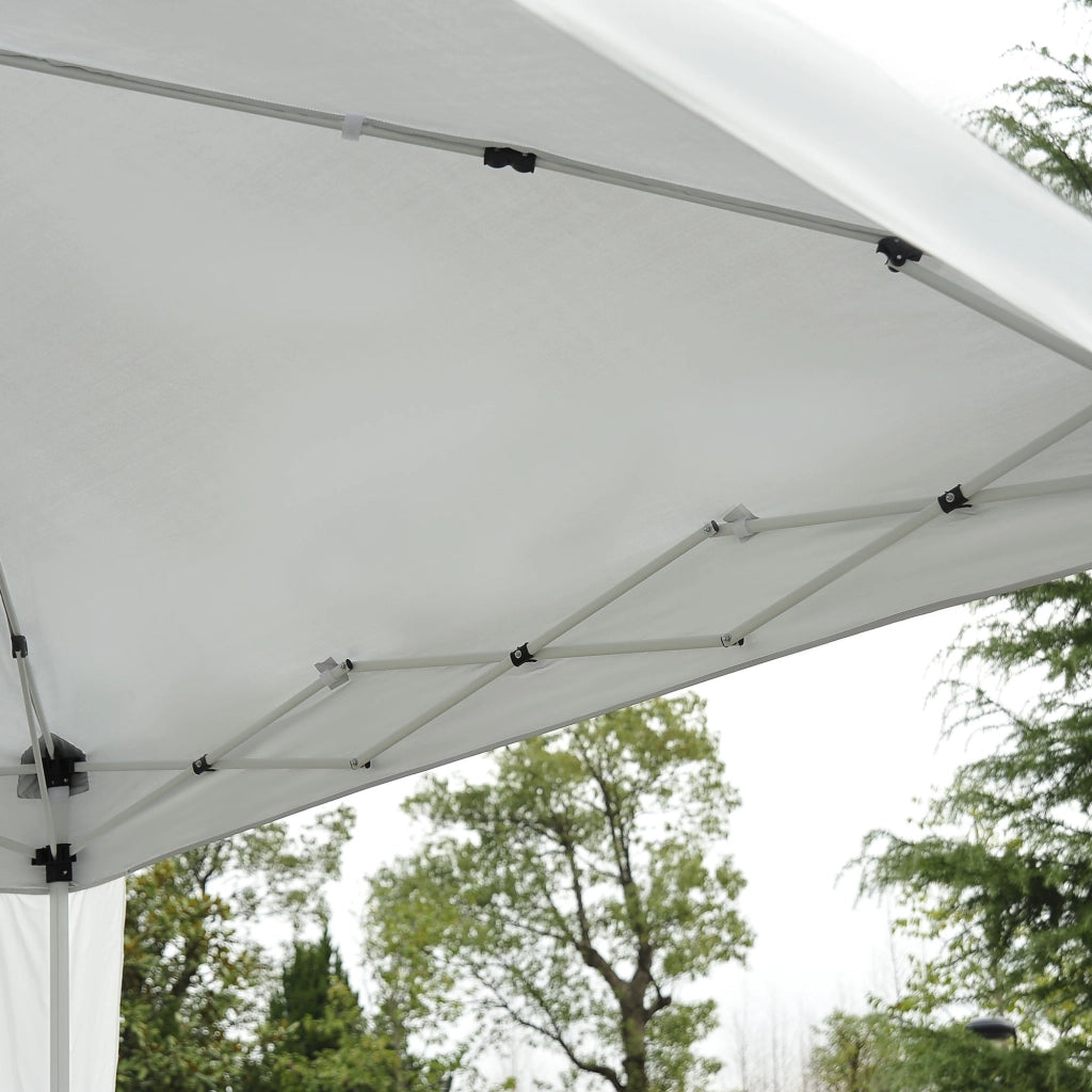 Gazebo Pieghevole da Giardino ¨C zephmum ¨C Bianco Acciaio 240x240 cm
