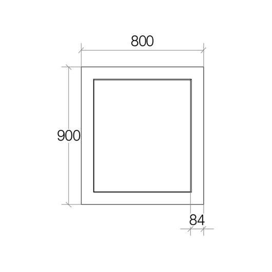 Lineabeta - Specchio squadrato Speci con luce LED 6000k con cornice illuminata