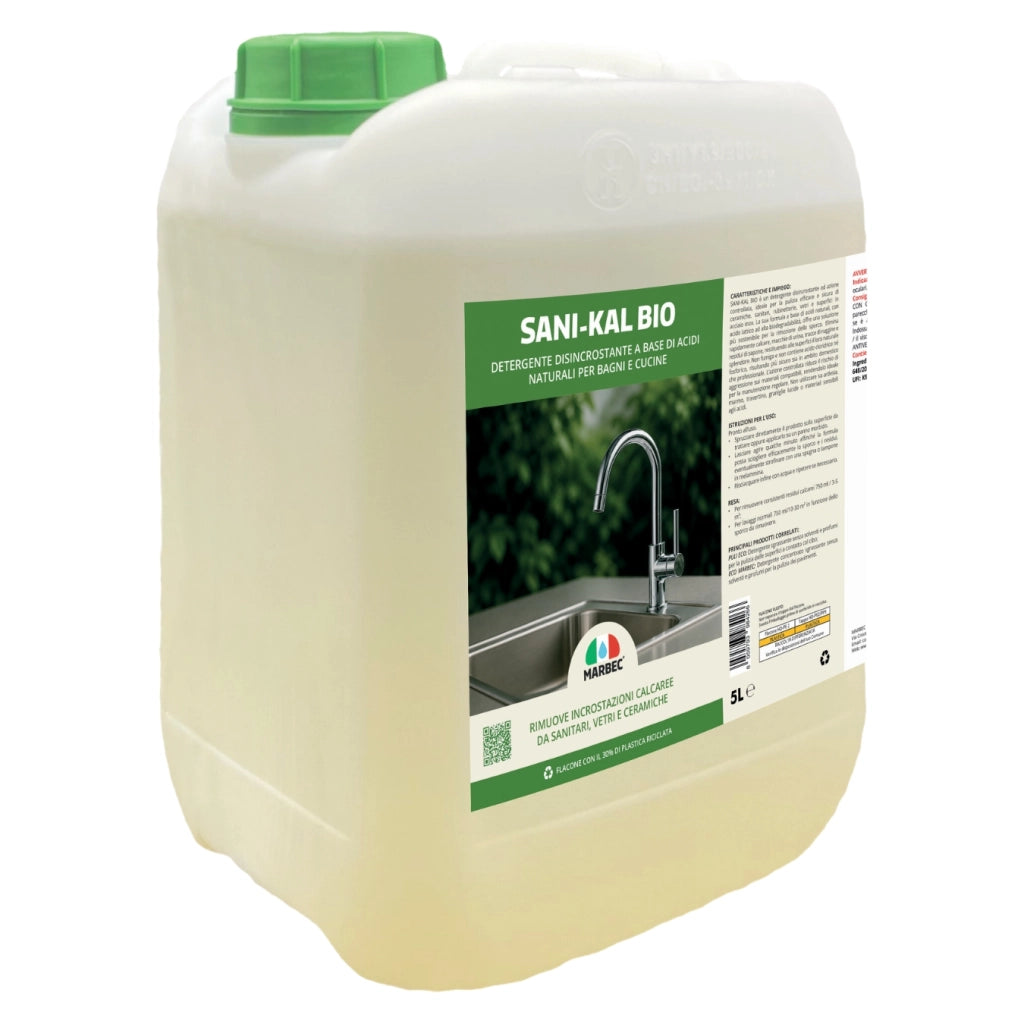 Detergente anticalcare delicato, pulizia efficace e brillantezza duratura Marbec SANI-KAL BIO - 5LT