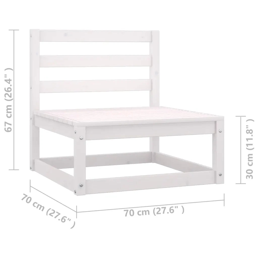 Set Divani da Giardino 11 pz Cuscini Bianchi Massello di Pino 3077170