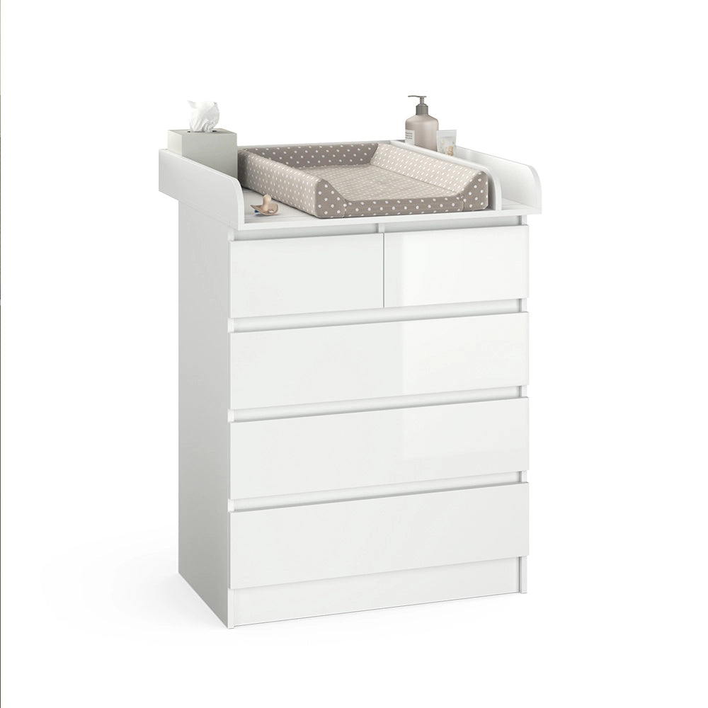 Vicco Fasciatoio Bianco 80 x 110.2 cm con 5 cassetti