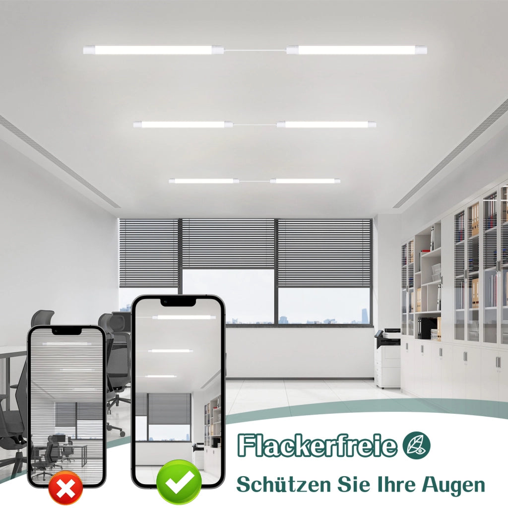 ZMH Lampada da soffitto plafoniera LED 90cm 24W IP65 5000K per ufficio cucina garage soggiorno