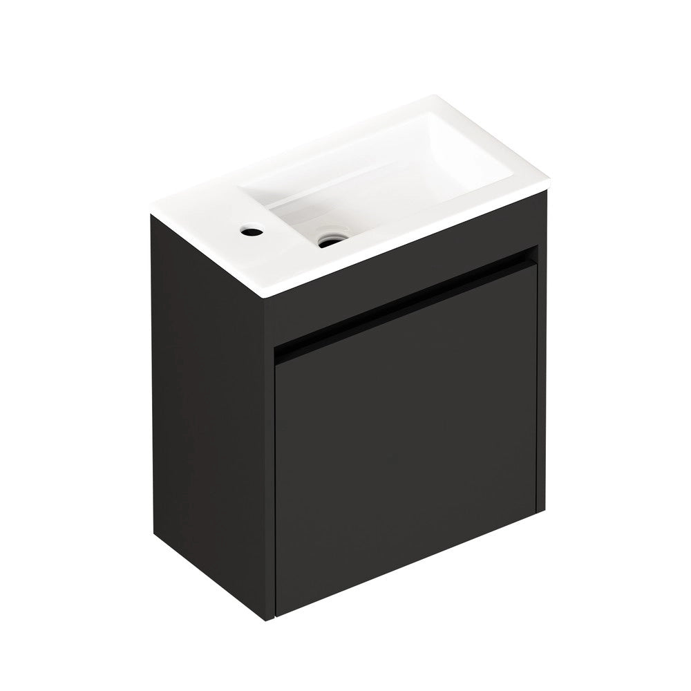 Armadietto Bagno con Anta Soft-Close ¨C Xylo ¨C Nero, 46 cm