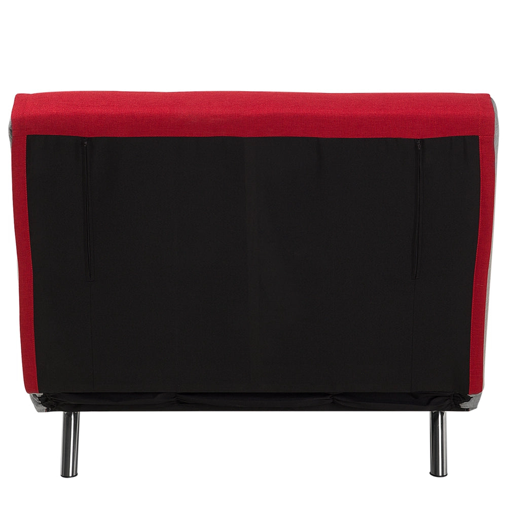 Divano letto con rivestimento in tessuto rosso poltrona letto singola pieghevole