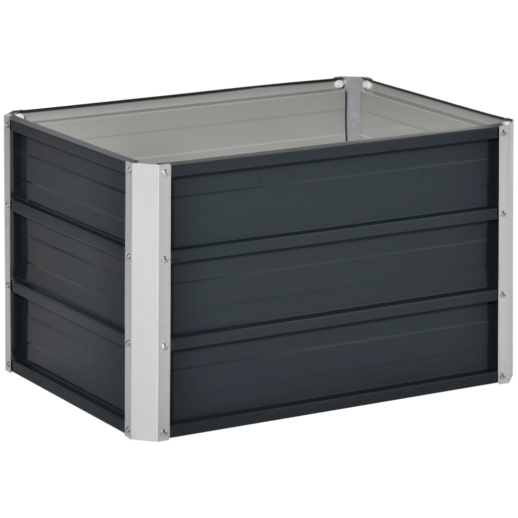 Hochbeet da giardino in acciaio ¨C zephmum ¨C grigio scuro 66x47x40 cm