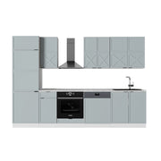 Cucina componibile Fame-Line Blu-grigio chiaro/Bianco 300 cm senza piano di lavoro Vicco