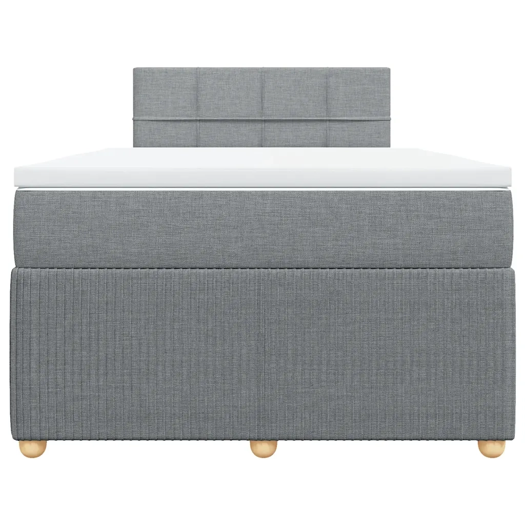 Giroletto a Molle con Materasso Grigio Chiaro 120x190cm Tessuto