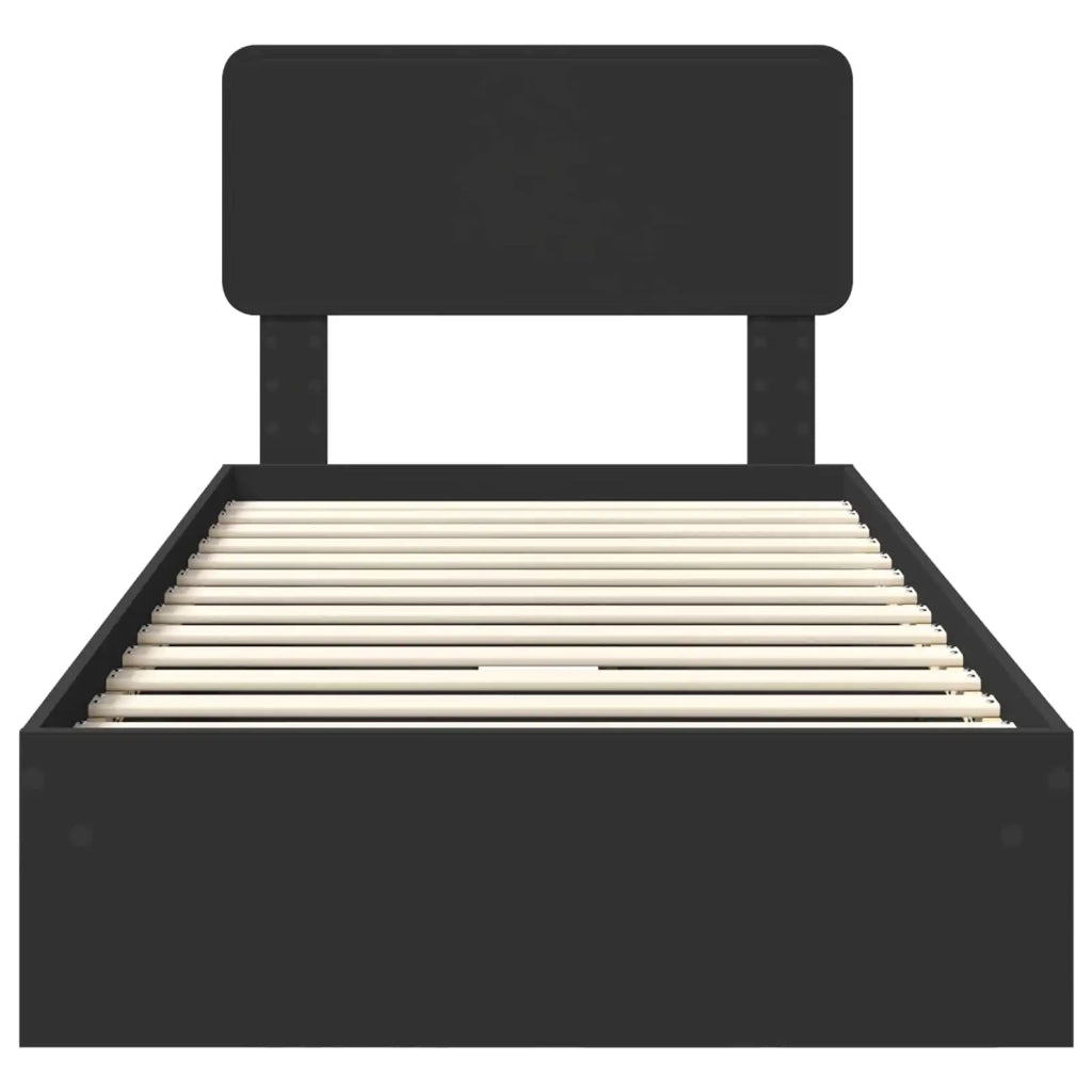 Letto con Contenitore Nero 100 x 200 cm Legno multistrato 3412305
