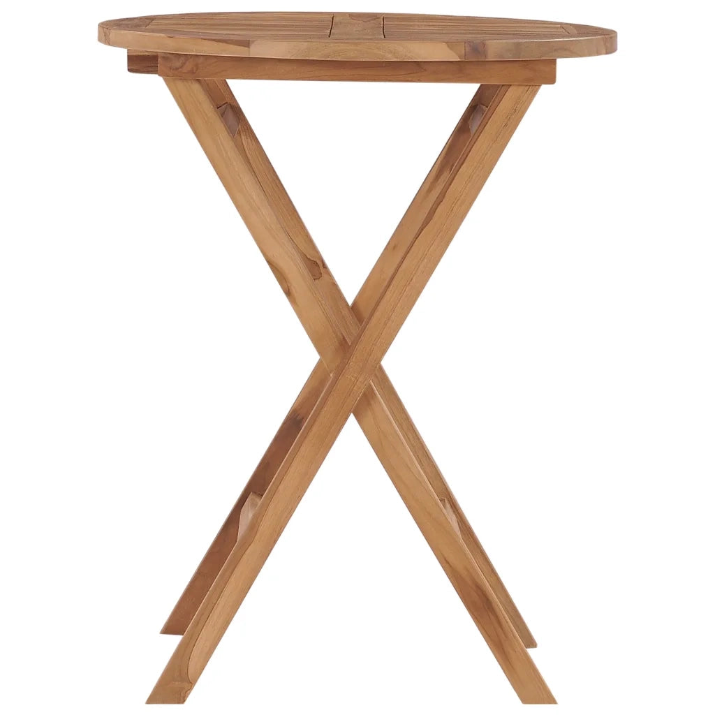 Tavolo da Giardino Pieghevole 60 cm in Legno Massello di Teak 48993
