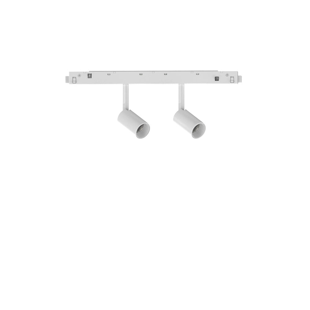 Proiettore Regolabile Ego Alluminio Bianco 2 Luci Led 5W 3000K Luce Calda 1-10V