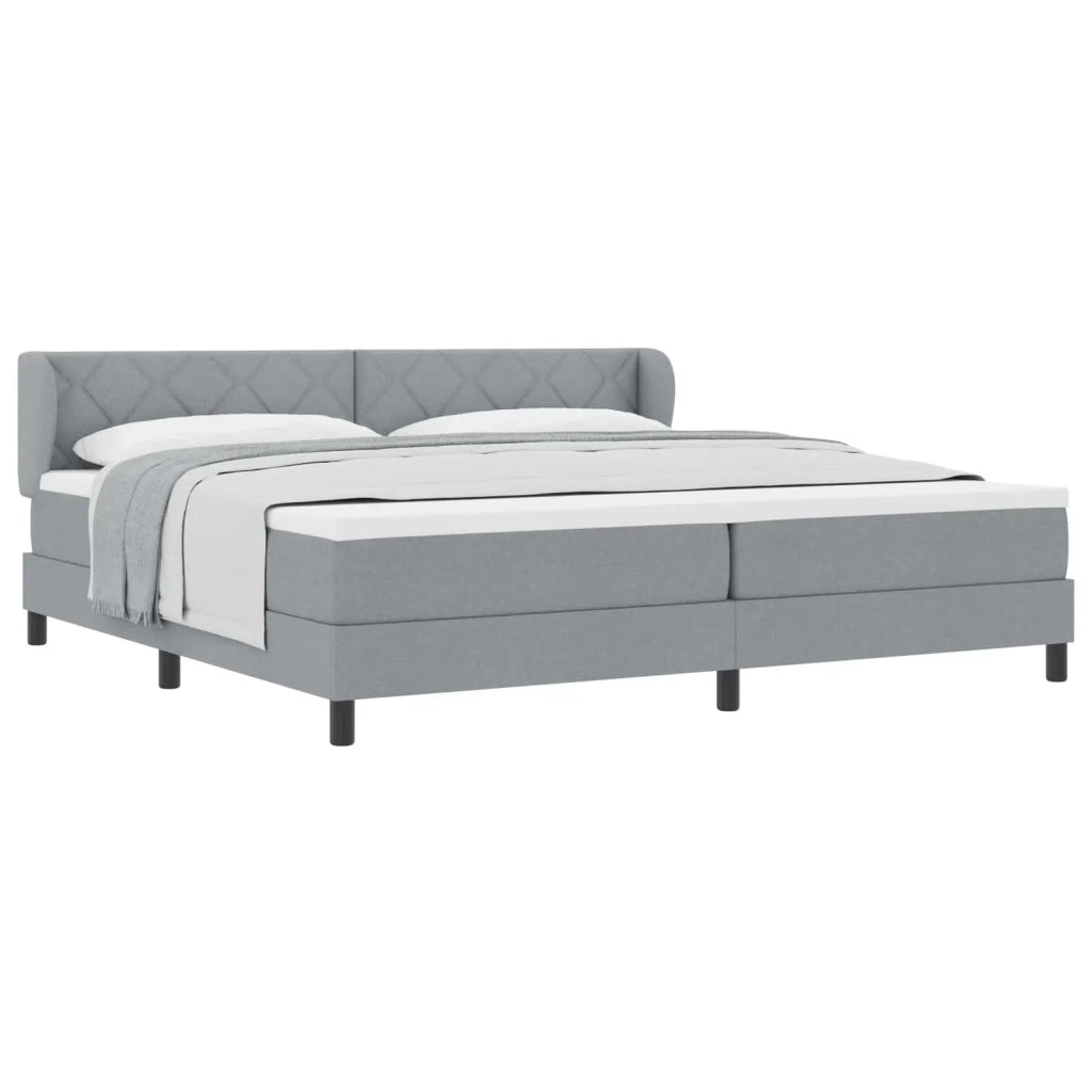 Letto a molle con materasso Grigio chiaro 200 x 200 cm Tessuto 3340108