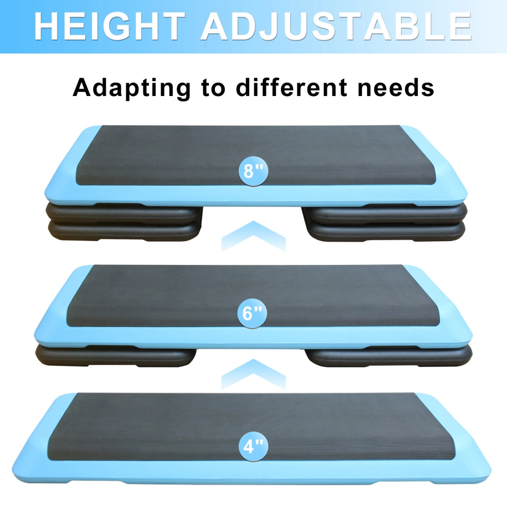 Piattaforma step aerobica ¨C Minimal ¨C 110cm, altezza regolabile, blu