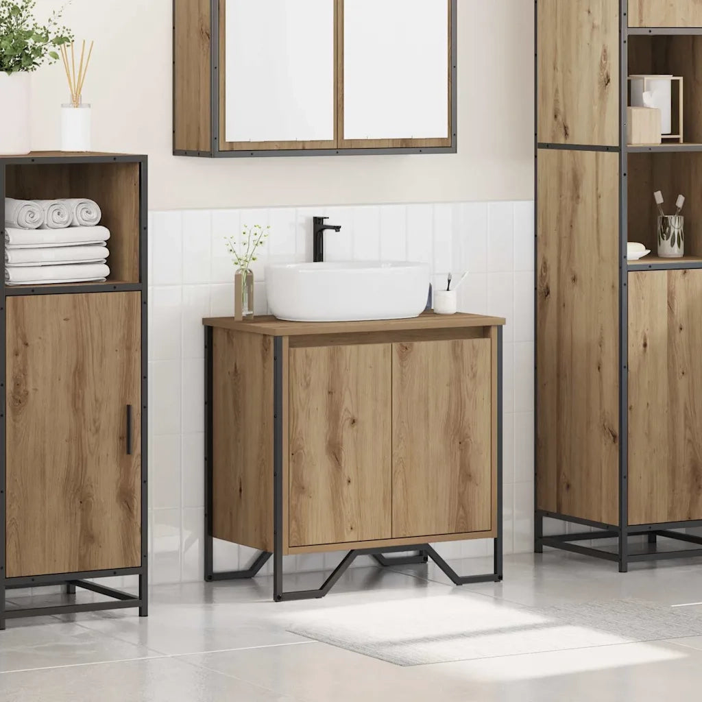 Armadio per Lavabo da Bagno Rovere artigianale 60 x 35 x 60 cm 869178