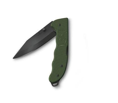 Victorinox 0.9425.DS24 Evoke BSH Alox Coltello Pieghevole 4 Funzioni Lama 10 cm con Perno per Pollice e Clip Rimovibile colore Verde Oliva