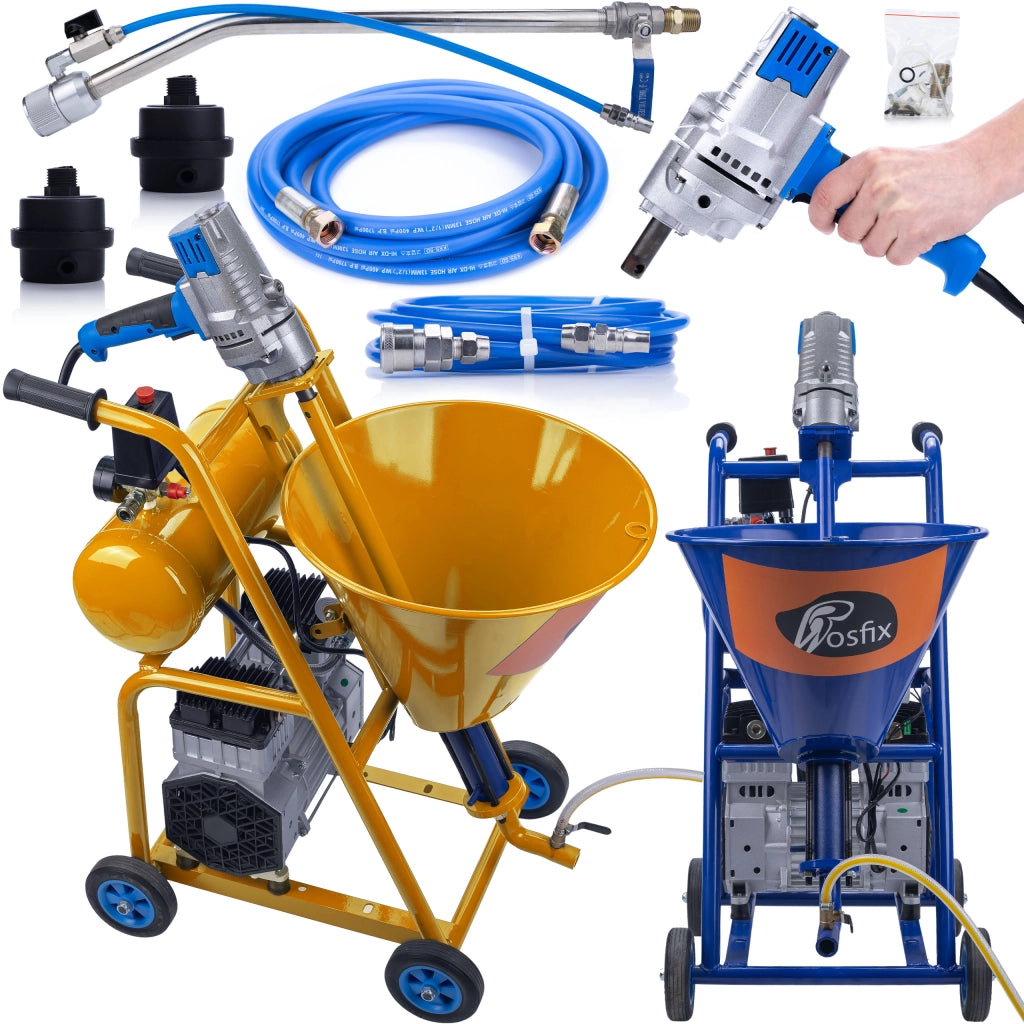 Agitatore per Intonaco Rosfix Blue Dragon BD41 – 4100W, 15L/Min, 20MPA | Serbatoio 25L, Compressore Integrato