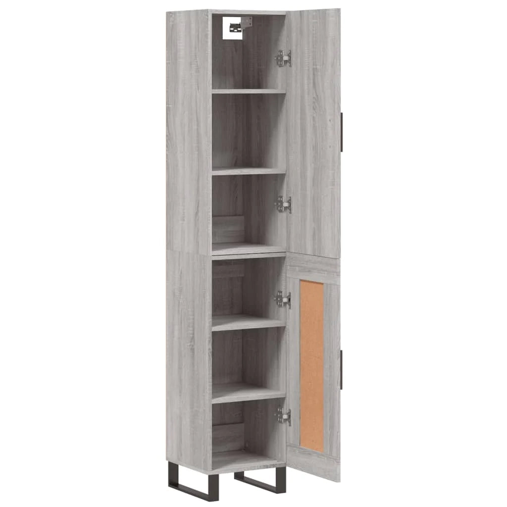 Buffet credenza cassettiera armadio mobile contenitore organizer cucina soggiorno salotto rovere Sonoma alto 34,5 x 34 x 180 cm legno ingegnerizzato grigio 02_0035222