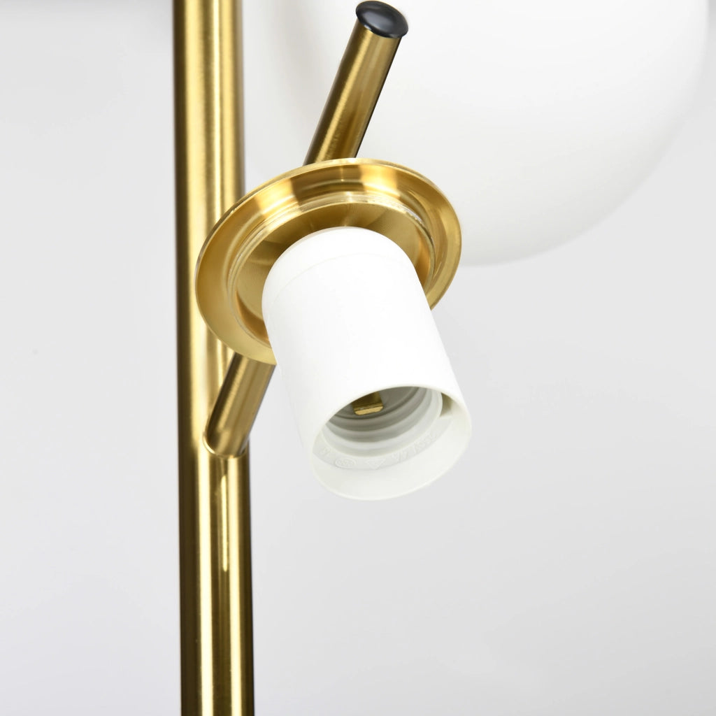Lampada da terra moderna in ferro con 3 diffusori in vetro, 169 cm, attacco E27
