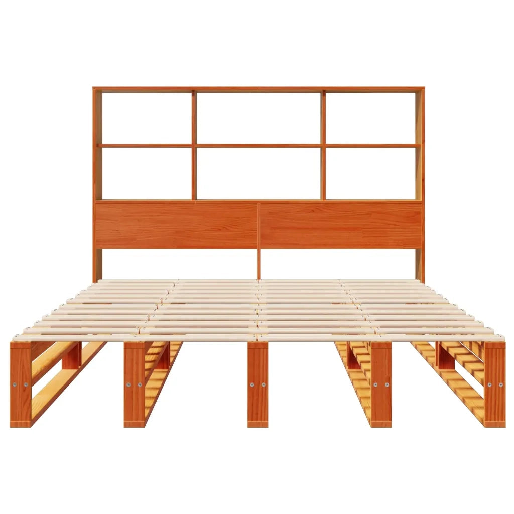 Letto Libreria senza Materasso Marrone Cera 120x190 cm Legno 3323943
