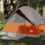 Tenda da Campeggio a Cupola 4 Persone-Tenda per Escursionismo Grigio e Arancione Impermeabile 830942
