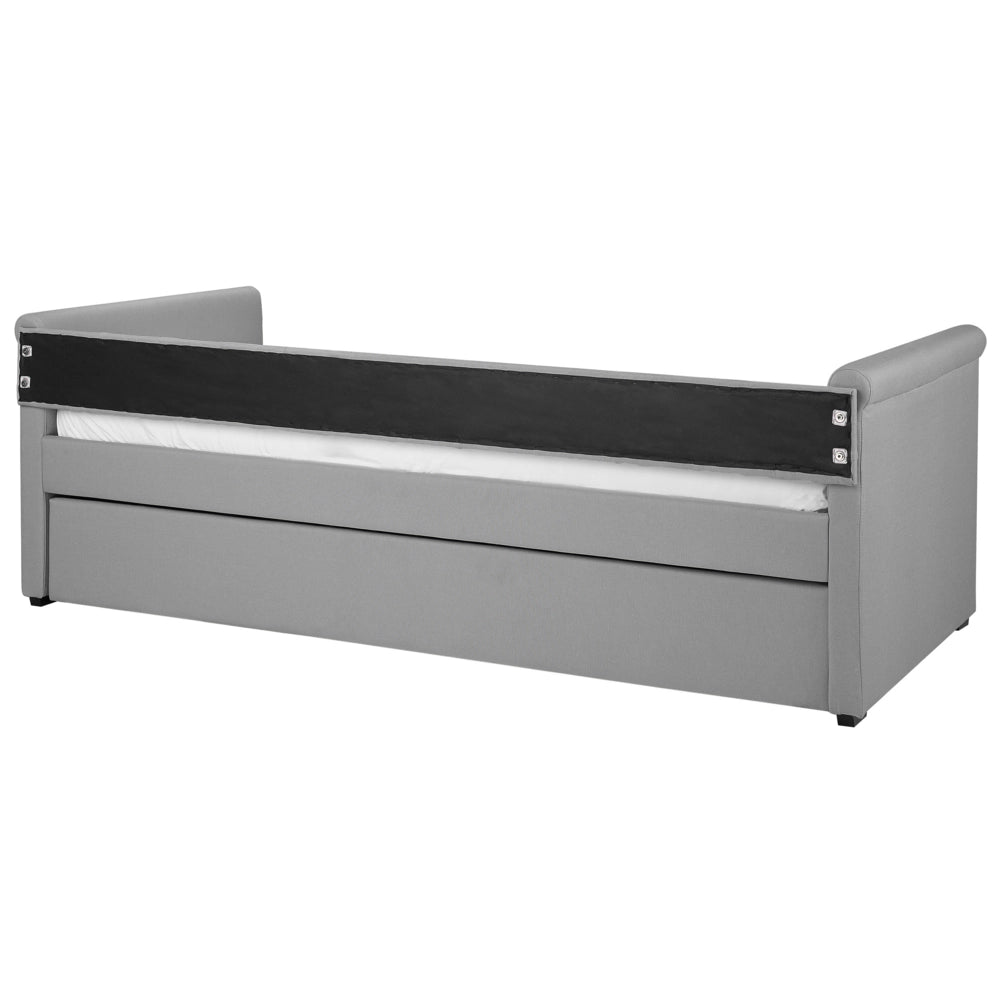 Divano Letto estraibile Rivestimento in tessuto grigio Small Single Size Guest Underbed