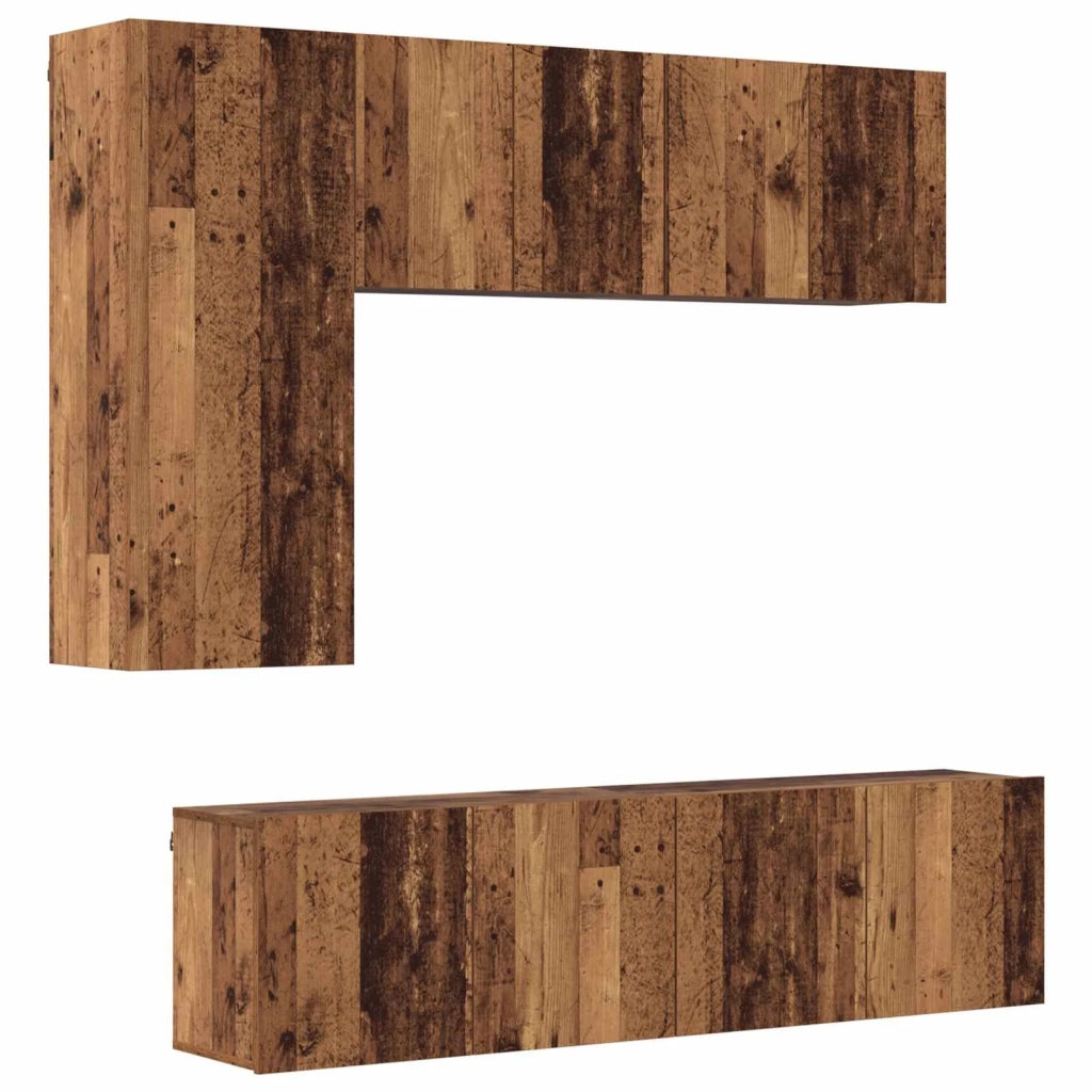 Unità TV da Parete 5 pcs Legno vecchio Legno multistrato 3402770