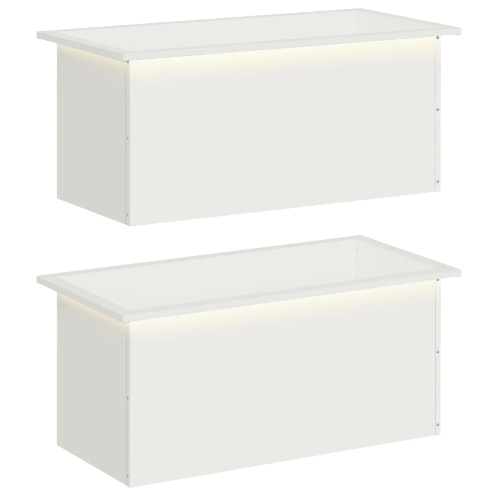 Fioriera da giardino con LED 2 pz Bianco 40 x 80 x 40 cm 8008157