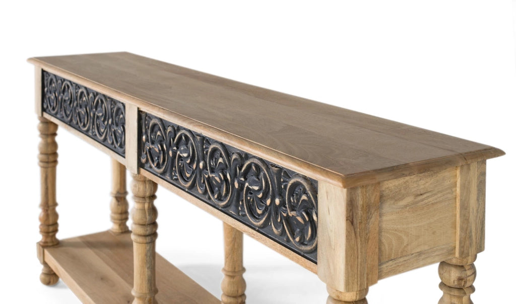 Consolle in legno di mango con design artigianale