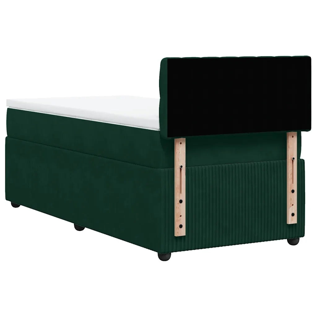 Giroletto a Molle con Materasso Verde Scuro 100x200 cm Velluto 3287671