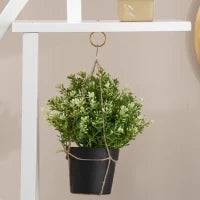 Portafiori a 5 Livelli a Mezzaluna per Interni ed Esterni in MDF e Acciaio, 50x30x160 cm, Bianco
