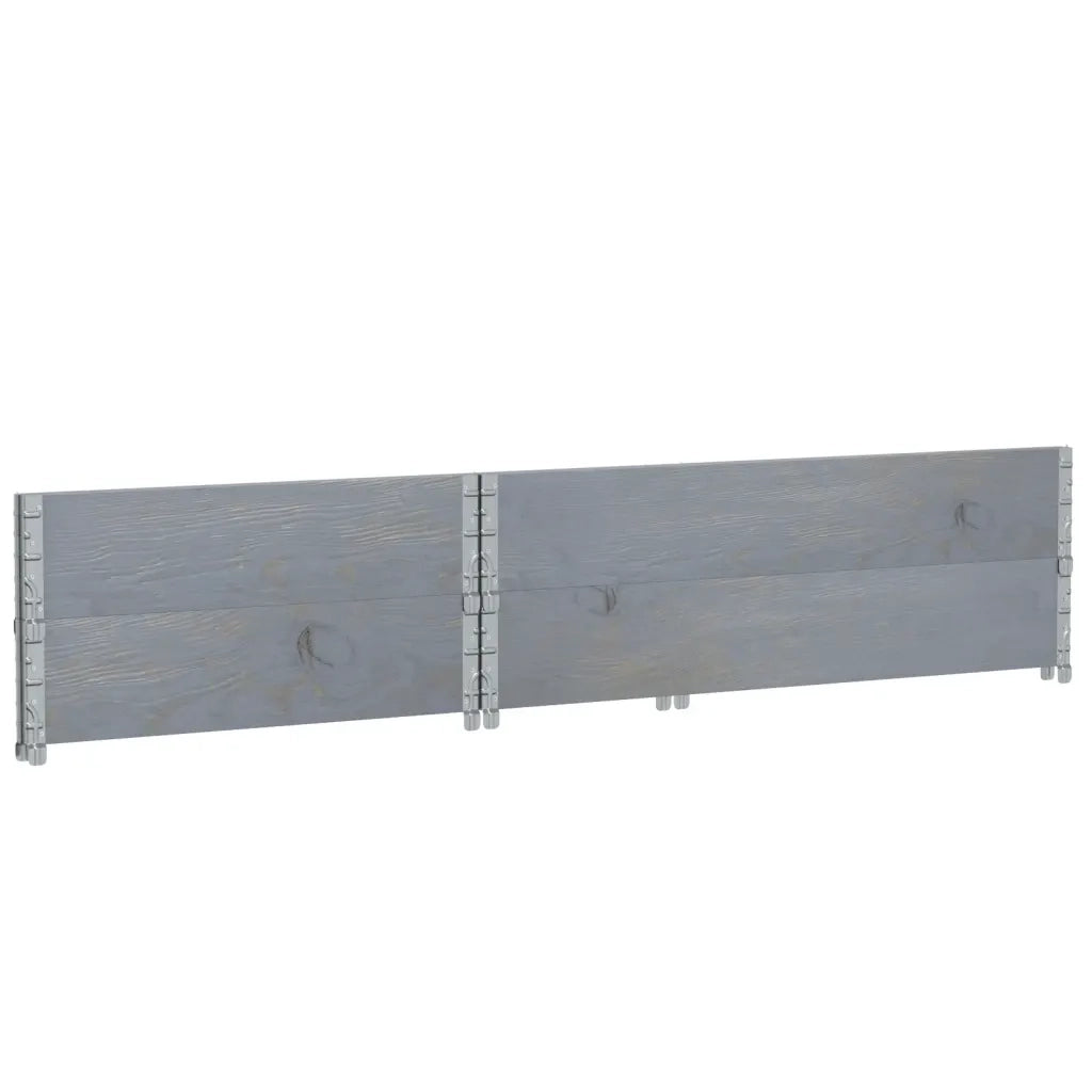 Paretali per Pallet 2pz Grigi 120x80cm Legno Massello di Pino 4010277