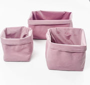 Organizzatore per pannolini, set di 3 contenitori, organizzatore per pannolini, contenitore di stoccaggio per la camera da bagno, modello VELVET ROSA