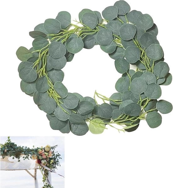 Slinga da 2 metri per decorazione di nozze e feste con eucalipto verde