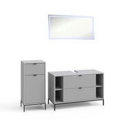 Vicco Set di mobili da bagno Grigio 3 parti
