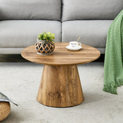 Tavolino rotondo in MDF effetto legno; resistente fino a 120 kg; naturale