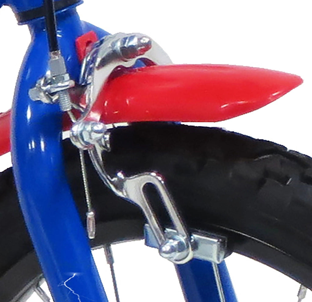Bicicletta per Bambini 16" Transfromers Freni Caliper e Stabilizzatori in Acciaio Hi-Ten Blu e Rosso