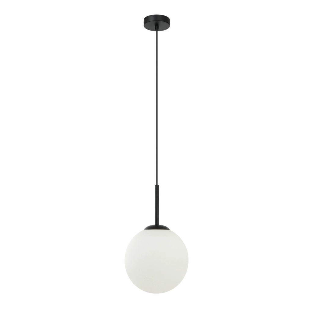 Lampada a sospensione Italux Deore sfera vetro Ø20 nero/bianco