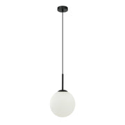 Lampada a sospensione Italux Deore sfera vetro Ø20 nero/bianco