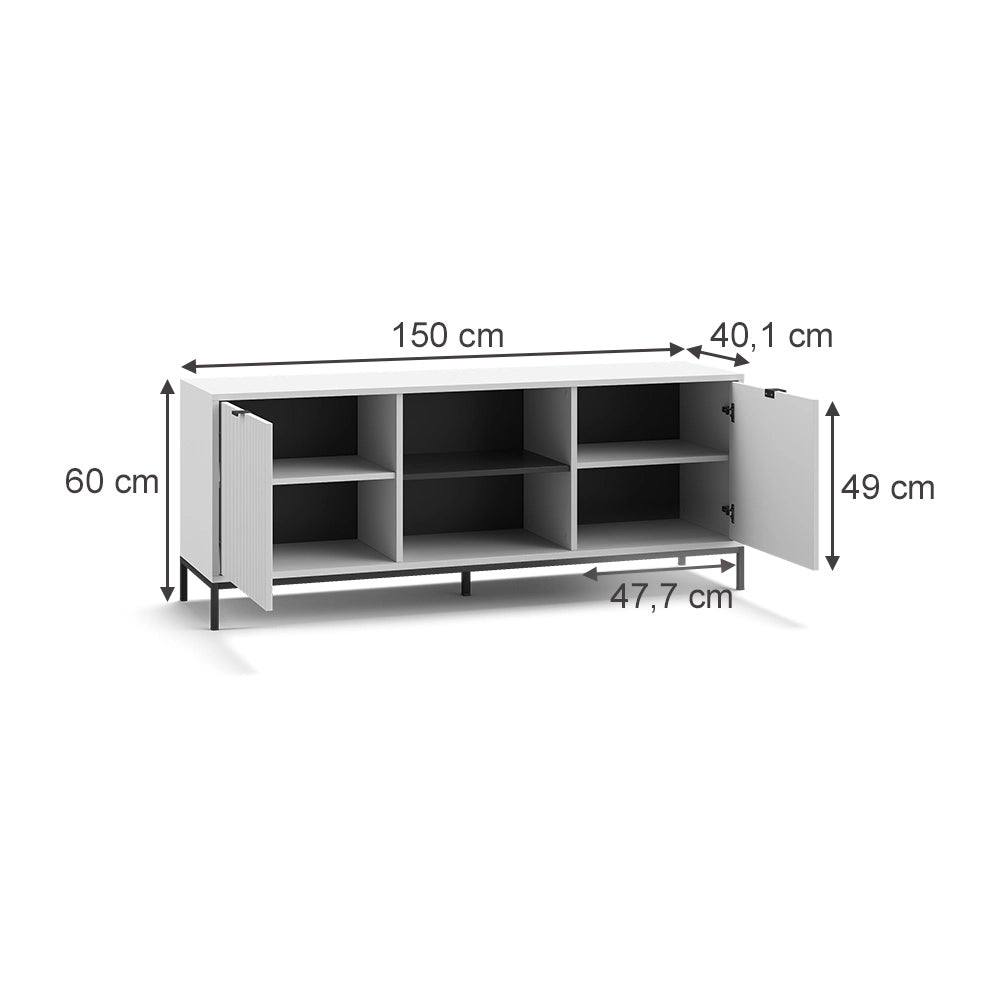 Vicco Lavagna Bianco 150 x 60 cm con 2 porte