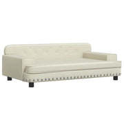 Divano letto per cani comodo 90 x 53 x 30 cm crema similpelle 02_0042974
