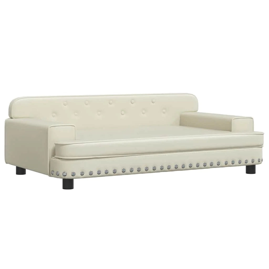 Divano letto per cani comodo 90 x 53 x 30 cm crema similpelle 02_0042974