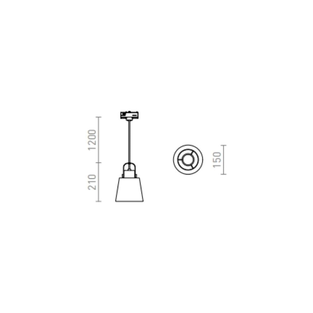 Lampadario CHOUPETTE per binario trifase grigio nerastro tessuto/legno 230V E27 15W