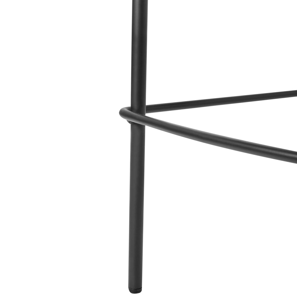 Set di 2 sedie da bar Tappezzeria in velluto beige chiaro Struttura in ferro nero Seduta ad altezza banco Mobili da sala da pranzo Design moderno