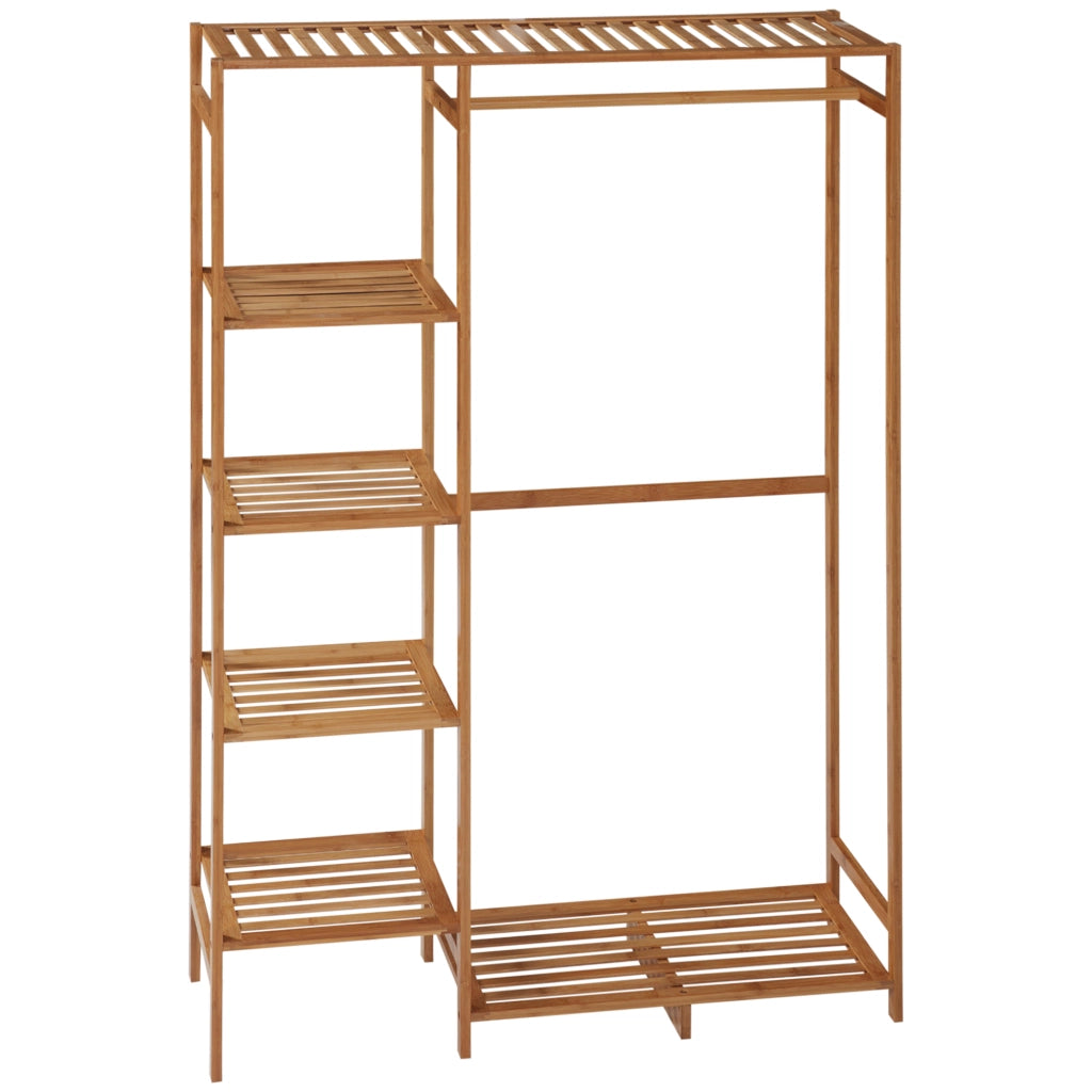 Appendiabiti in Bamb¨´ con Ripiani e Ganci ¨C Zephmum ¨C 90x30x145 cm