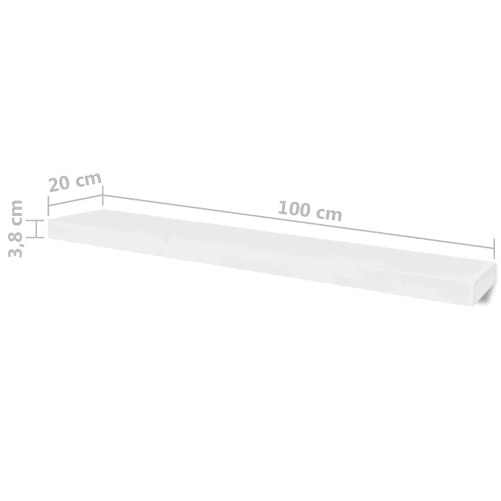 Scaffale di design da parete 4 pezzi bianco 100 cm 2702264