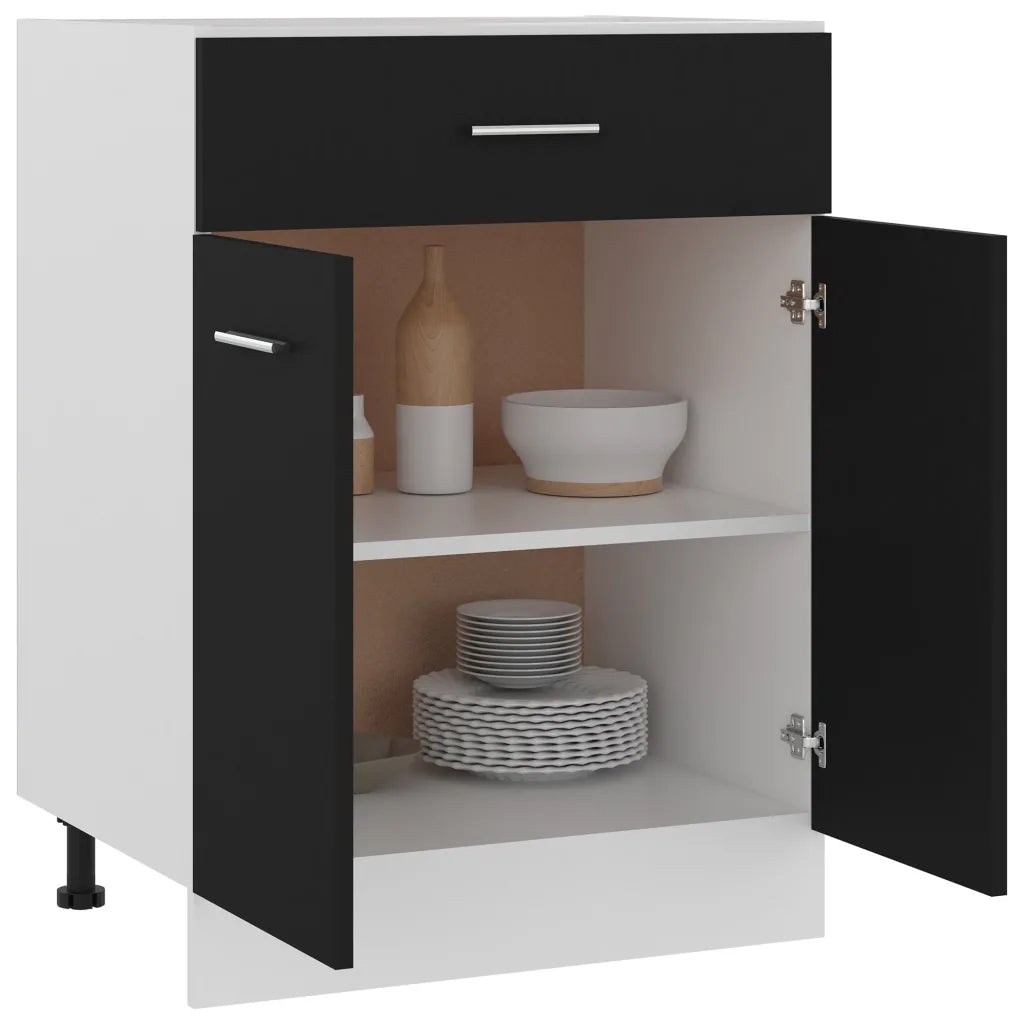 Armadio Inferiore con Cassetto “Lyon” Nero 60x46x81,5 cm 801229