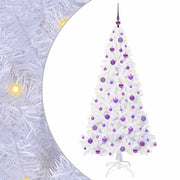 Albero di Natale Artificiale-Albero Natalizio Bianco 180 cm PVC e Acciaio 700167