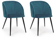Set 2 Sedie 53x57x81,5h cm Queen Velvet Blu