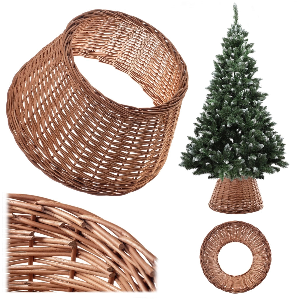 Copertura per supporto albero di Natale in vimini KADAX 50 cm, supporto a cestino naturale
