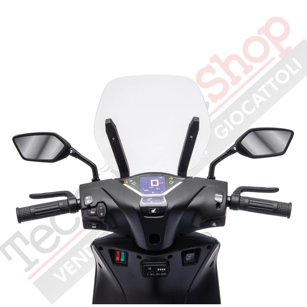 Moto Elettrica per Bambini Honda SH125 Verniciato 12V con Licenza Ufficiale -Nero Opaco
